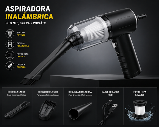 Mini Aspiradora Portátil Recargable Auto